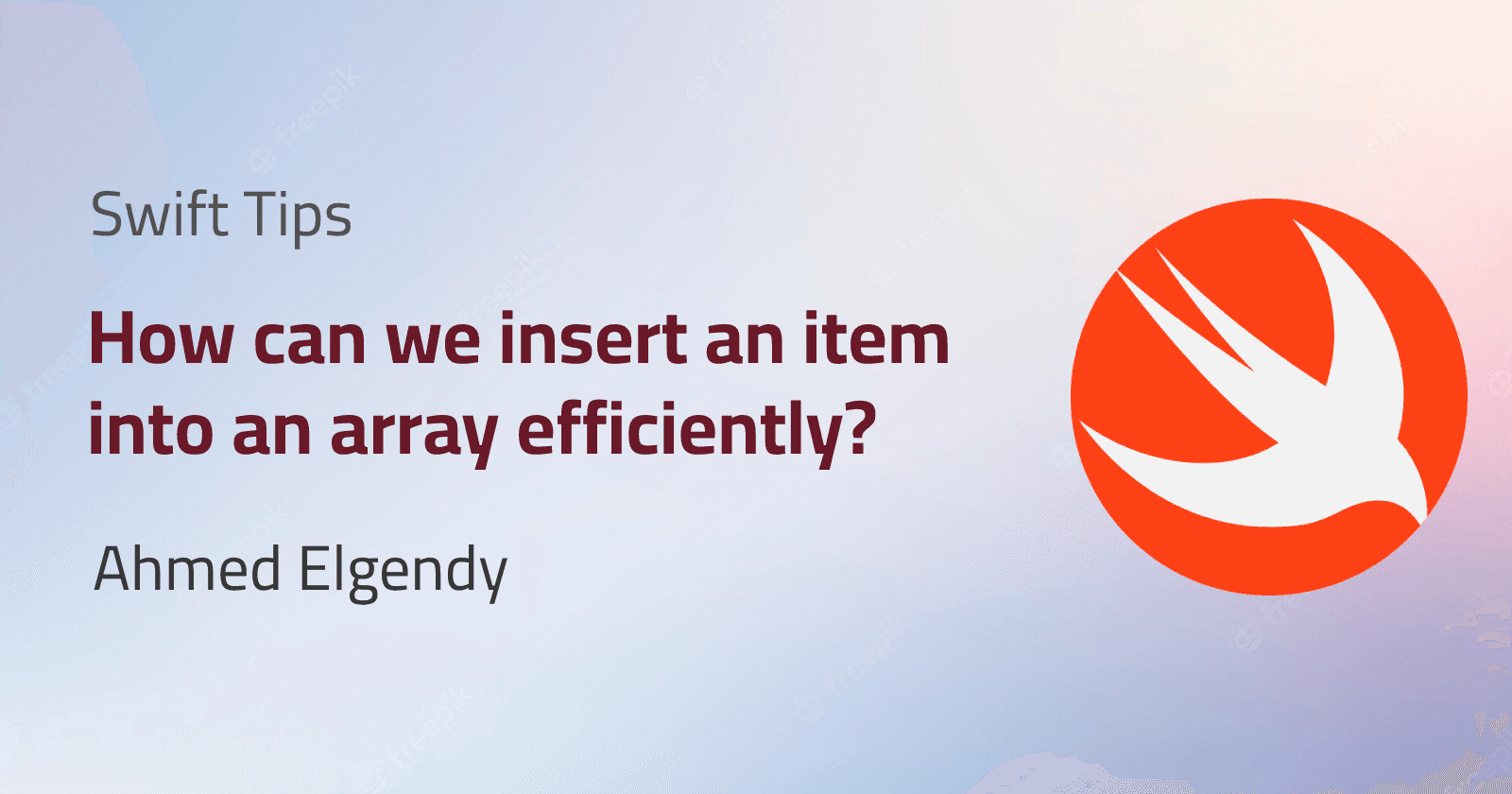 How can we insert an item into an array efficiently?